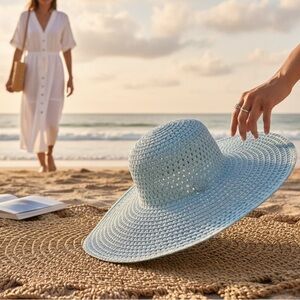 Diva Sky Blue Woven Hat